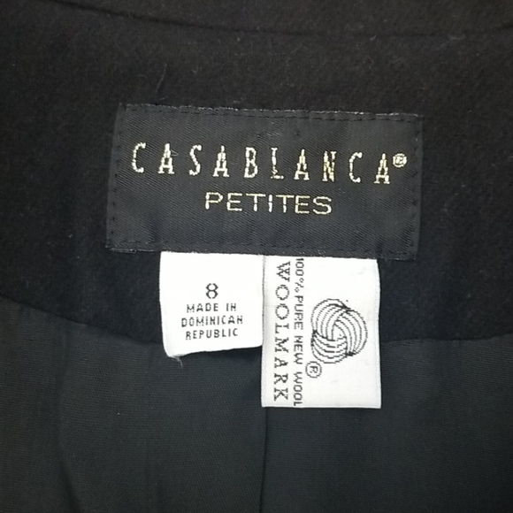 Black Wool Zipper Blazer Size 8 - Picture 4 of 4